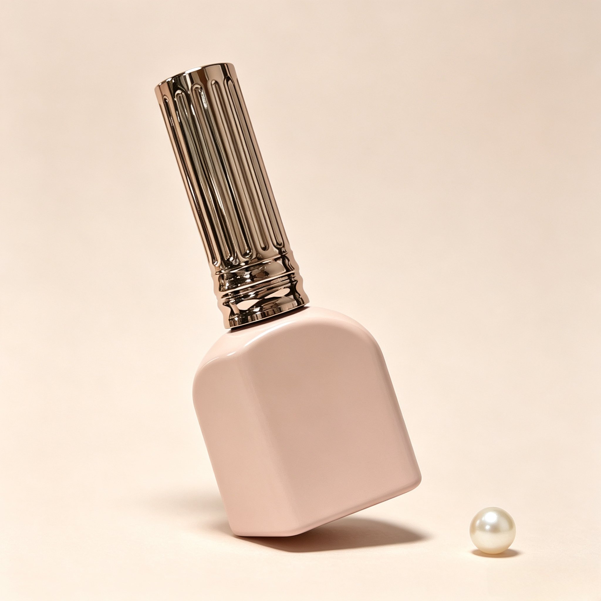 Pink pearl nail polish bottle