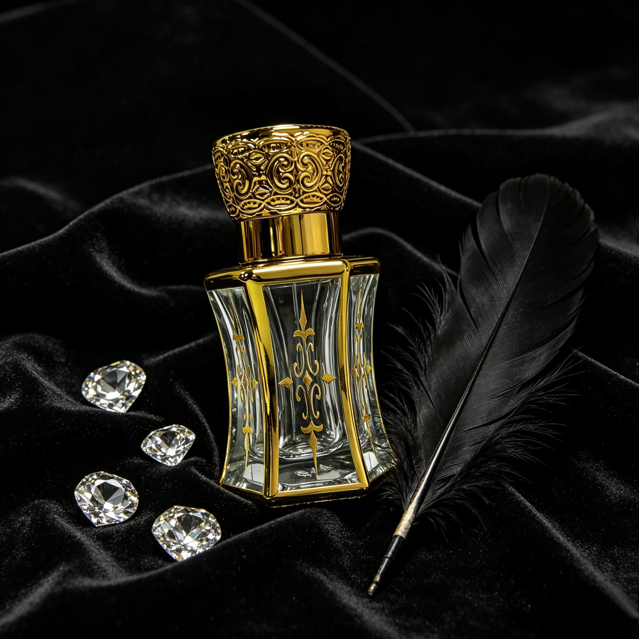 Luxury Arabic style perfume bottle gold filigree cap