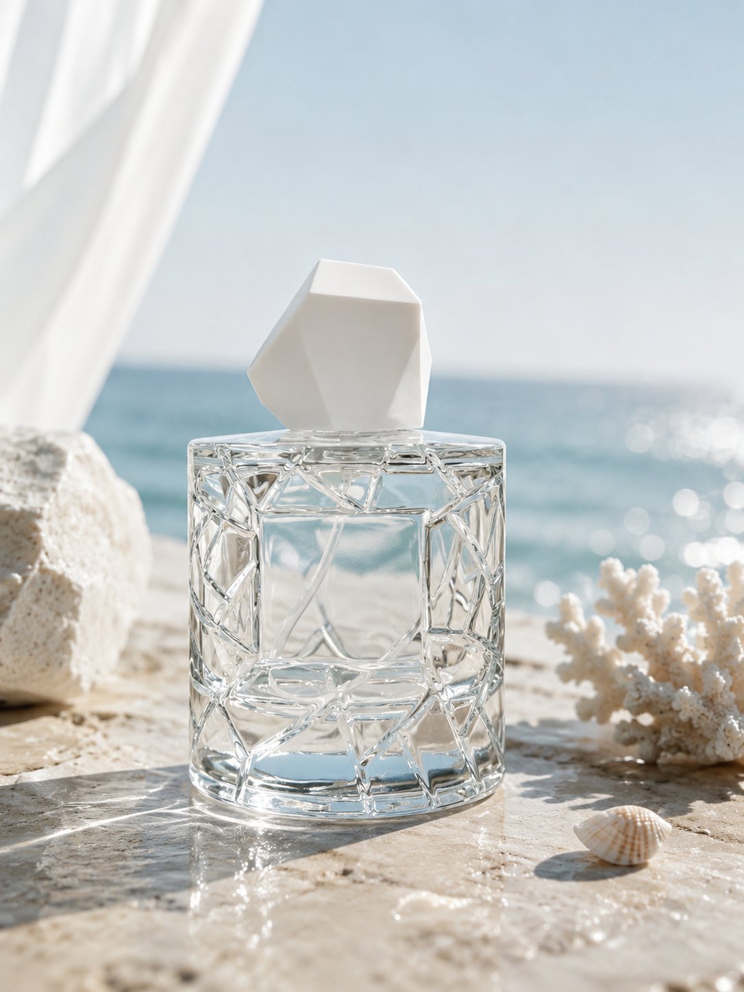 Square cut-glass reed diffuser bottle