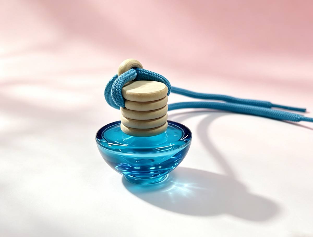 3ml blue spray glass car fragrance bottle wholesale OEM vent clip hanging China factory