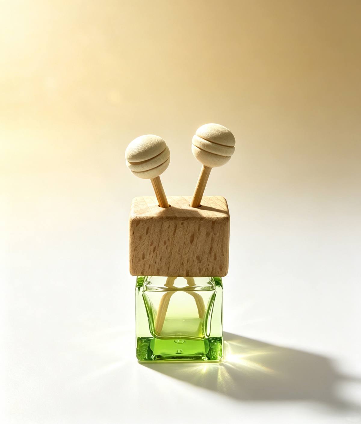 8ml green spray glass car fragrance bottle wholesale OEM vent clip China factory custom