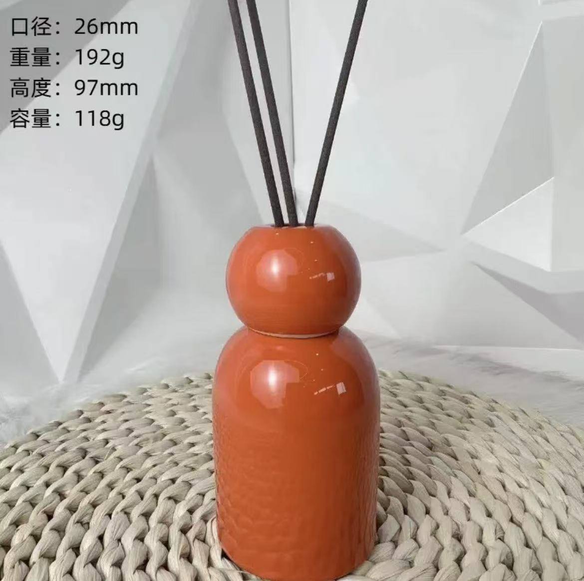 118ml ceramic reed diffuser bottle wholesale OEM home fragrance packaging China custom glaze