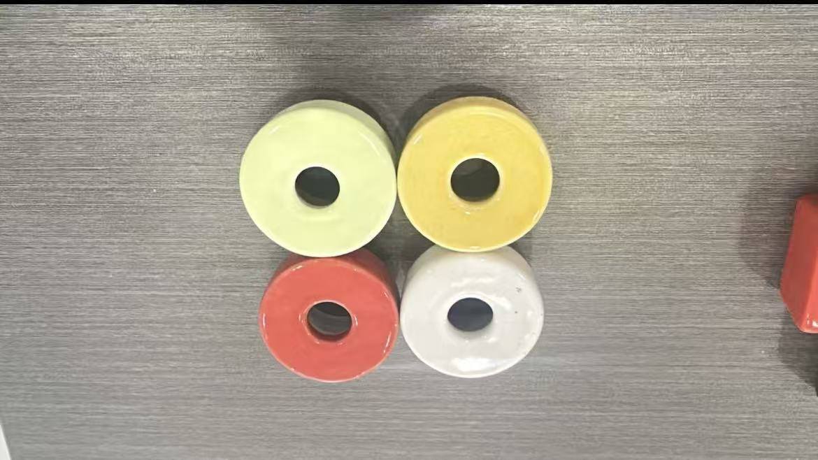 hand glazed ceramic reed diffuser lid wholesale OEM multi colour China factory white yellow coral mint